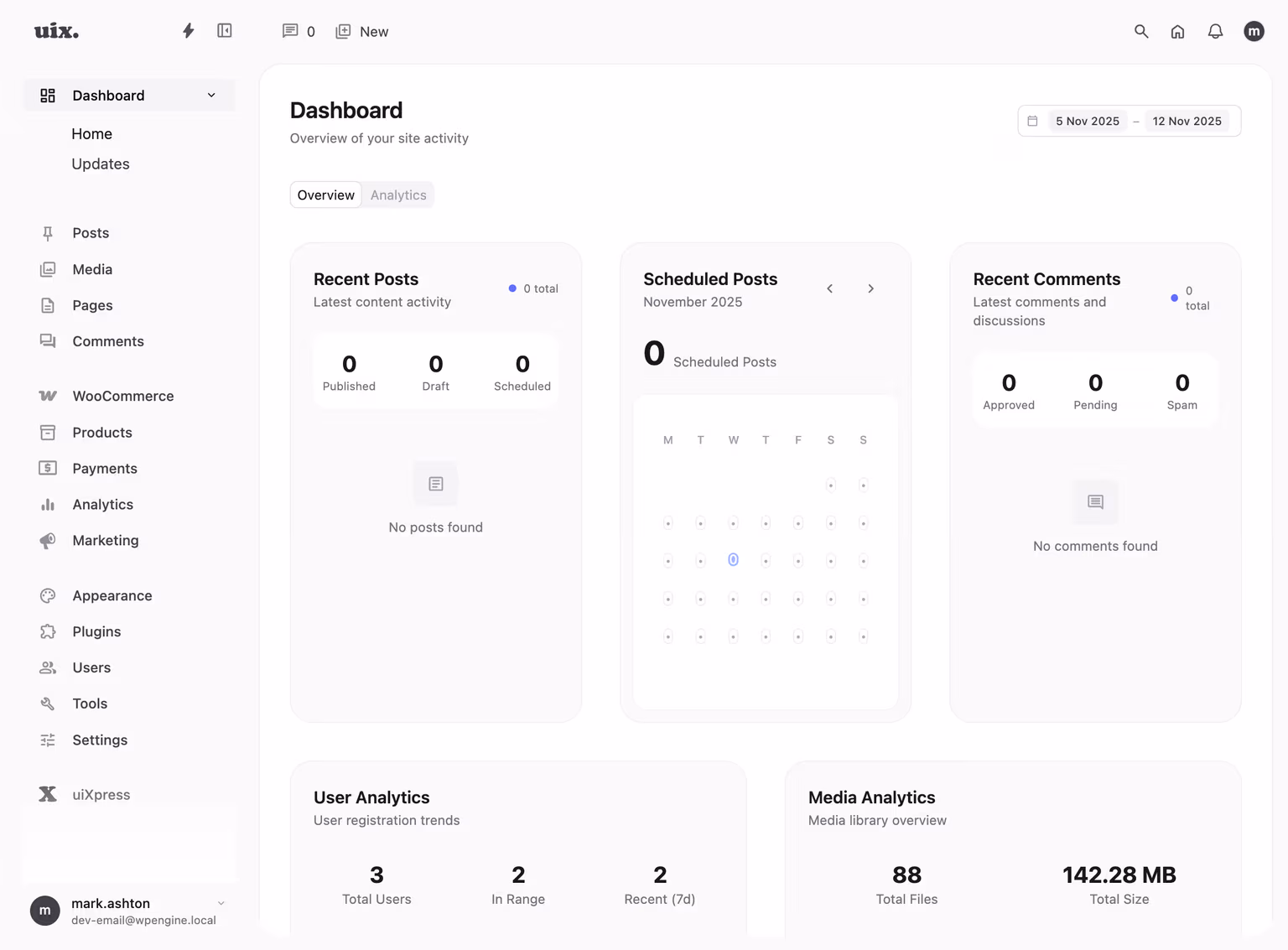 Advanced WordPress dashboard analytics.