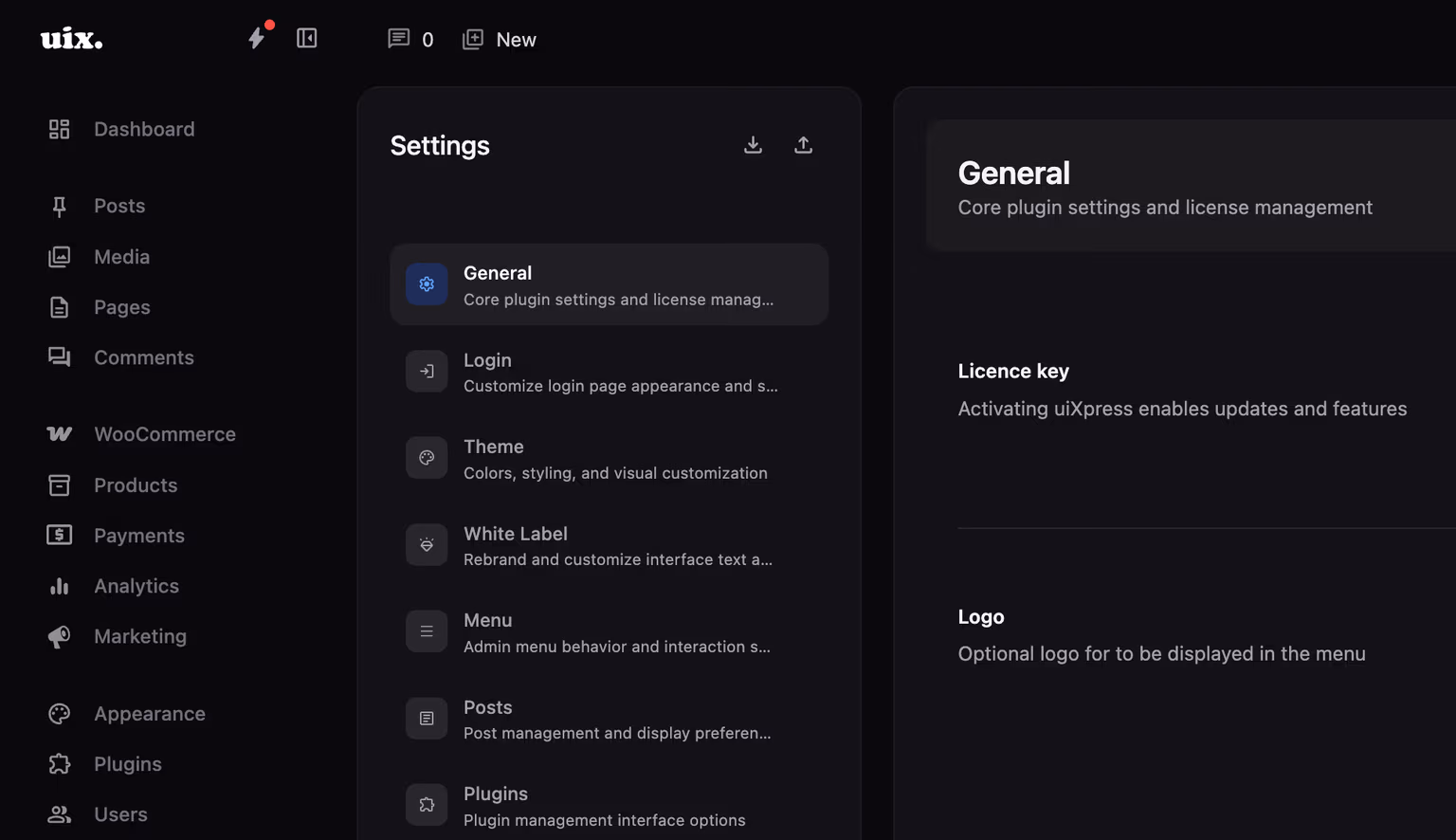 Comprehensive settings interface with all customization options